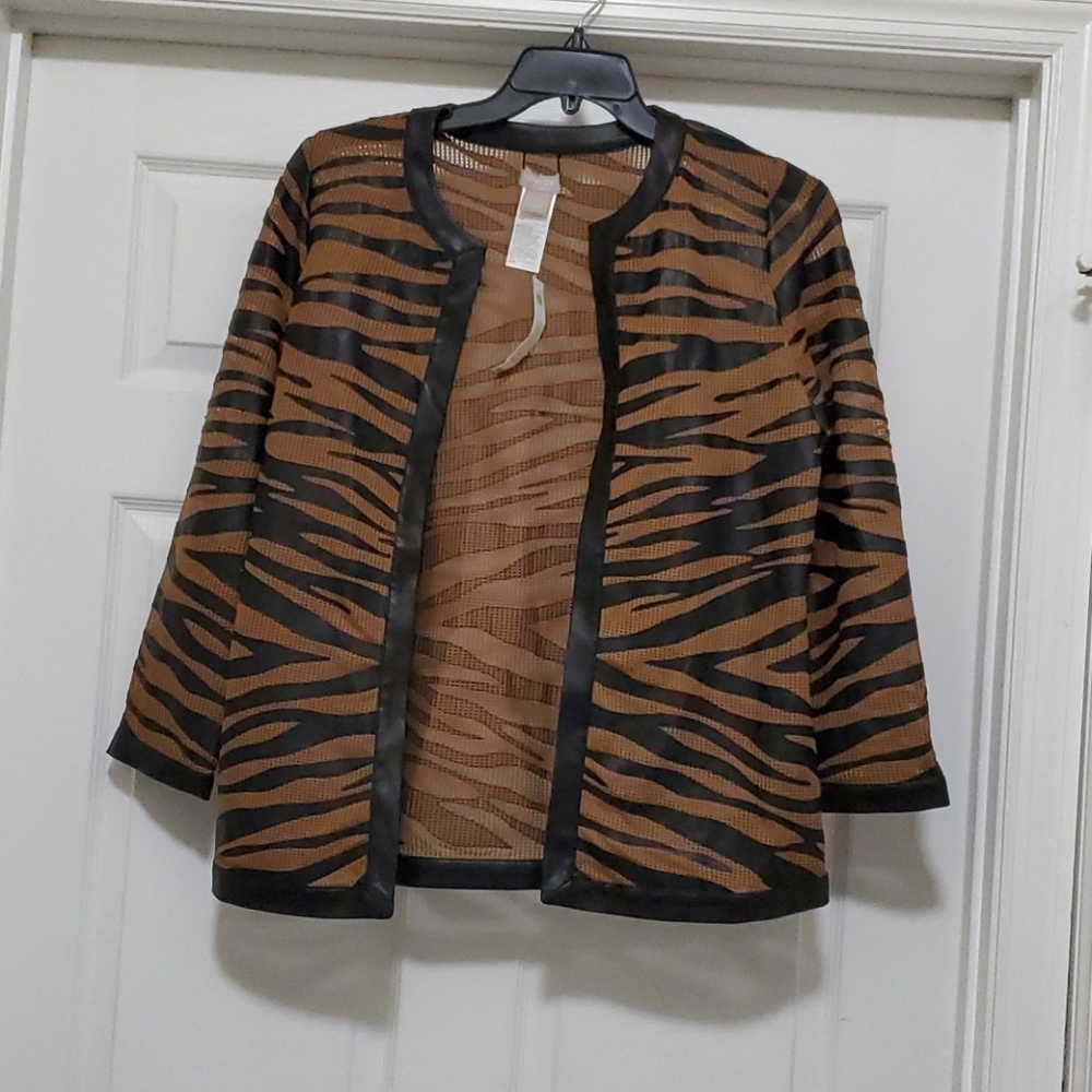 ❣️CHICO'S brown & black tiger stripes woman 1 jacket